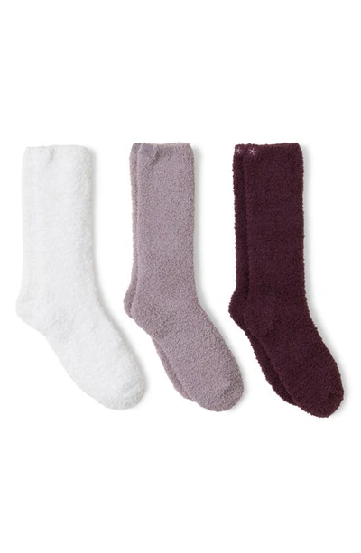 Barefoot Dreams Cozychic Women's 3 Pair Sock Set In Fig Multi