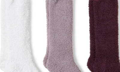 Barefoot Dreams Cozychic Women's 3 Pair Sock Set In Fig Multi