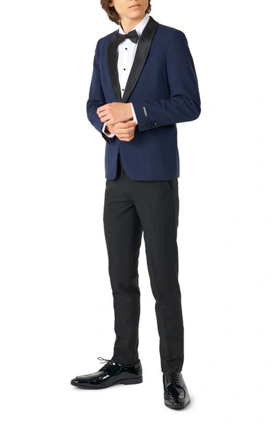 Shop Opposuits Kids' Midnight Blue Two-piece Tuxedo Suit With Bow Tie In Navy