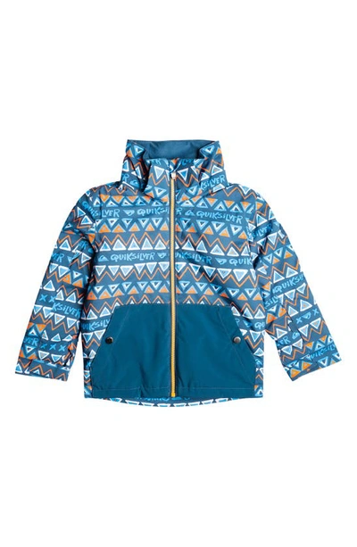 Shop Quiksilver Kids' Little Mission Insulated Waterproof Jacket In Snow Pyramid Majolica