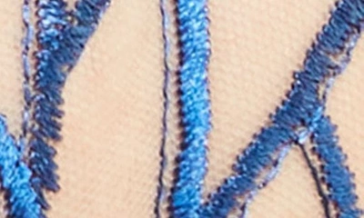 Shop Bluebella Beatrix Embroidered Underwire Bra In Twilight Blue/sheer