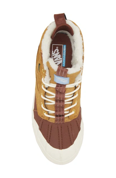 Shop Vans Sk8-hi Del Pato Mte-2 Faux Shearling Lined Sneaker In Wood Thrush