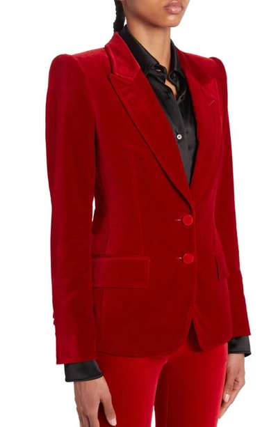Shop Tom Ford Slim Fit Cotton Velveteen Blazer In Red