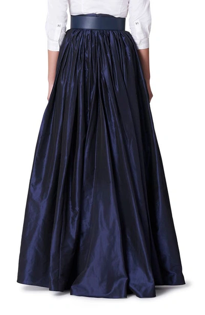 Carolina Herrera Pleated Silk Ball Skirt In Midnight