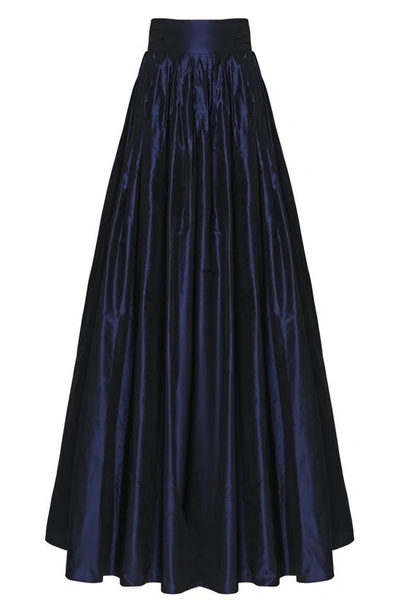 Carolina Herrera Pleated Silk Ball Skirt In Midnight