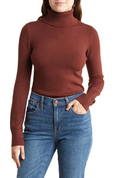 Shop French Connection Babysoft Turtleneck Sweater In Bitter Chocolate