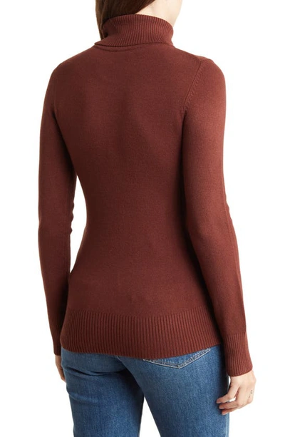 Shop French Connection Babysoft Turtleneck Sweater In Bitter Chocolate