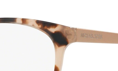 Shop Michael Kors 53mm Square Optical Glasses In Pink Tort