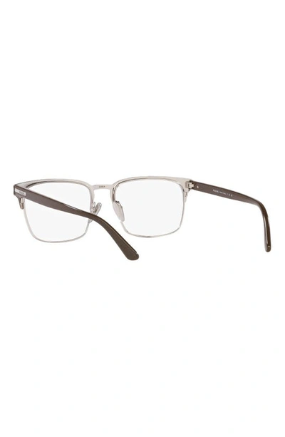 Shop Prada 55mm Square Optical Glasses In Silver