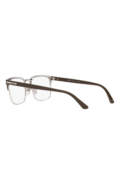 Shop Prada 55mm Square Optical Glasses In Silver