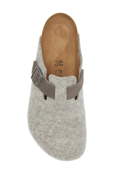 Birkenstock Boston Wool Felt Clog In Light Gray/ Iron