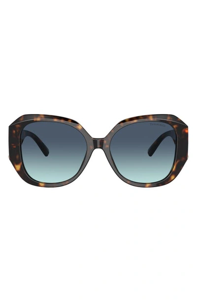 Shop Tiffany & Co 55mm Gradient Square Sunglasses In Brown/ Blue Gradient