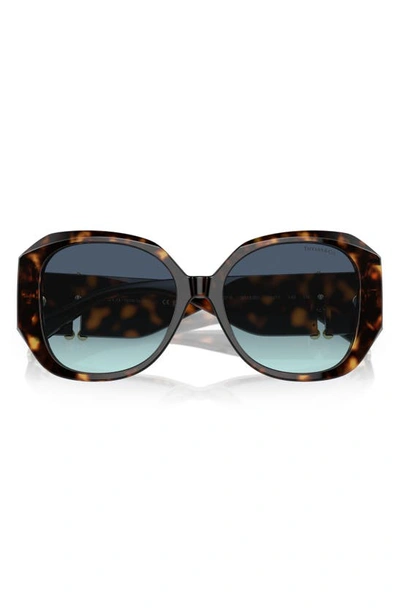 Shop Tiffany & Co 55mm Gradient Square Sunglasses In Brown/ Blue Gradient
