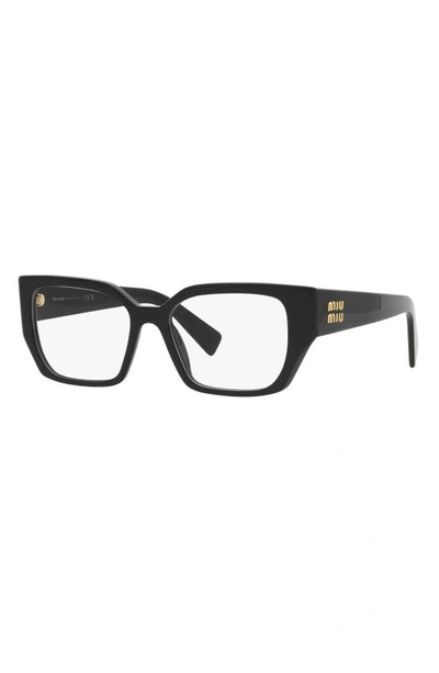 Shop Miu Miu 54mm Rectangular Optical Glasses In Black
