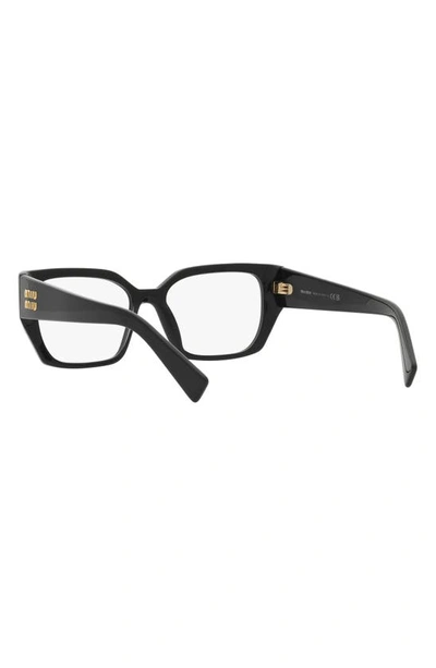 Shop Miu Miu 54mm Rectangular Optical Glasses In Black