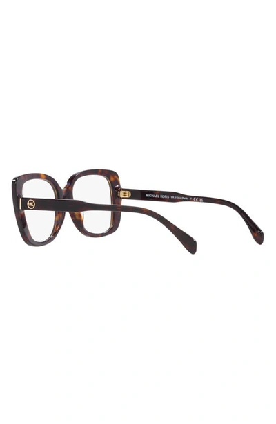 Shop Michael Kors Perth 53mm Square Optical Glasses In Dk Tort