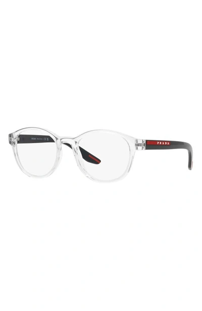Prada 53mm Phantos Optical Glasses In Crystal