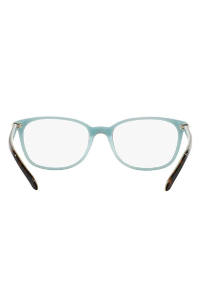 Shop Tiffany & Co 51mm Rectangular Optical Glasses In Havana Blue