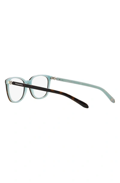 Shop Tiffany & Co 51mm Rectangular Optical Glasses In Havana Blue