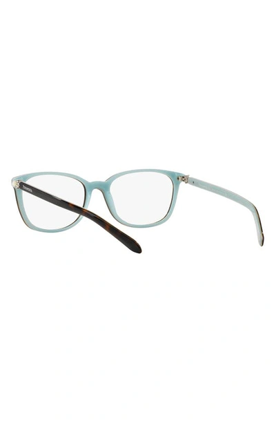 Shop Tiffany & Co 51mm Rectangular Optical Glasses In Havana Blue