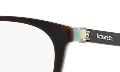 Shop Tiffany & Co 51mm Rectangular Optical Glasses In Havana Blue