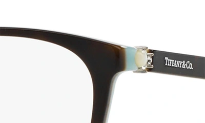 Tiffany & Co 51mm Rectangular Optical Glasses In Havana Blue