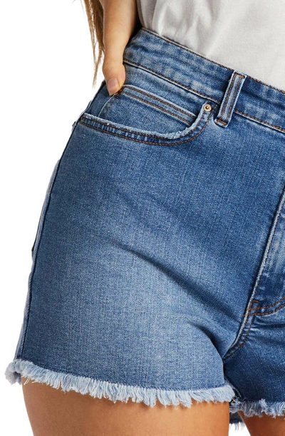 Billabong So Cheeky High Waist Denim Shorts In Dark Denim