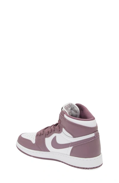 Shop Jordan Kids' Air  1 Retro High Basketball Shoe In White/ Sky Mauve/ White