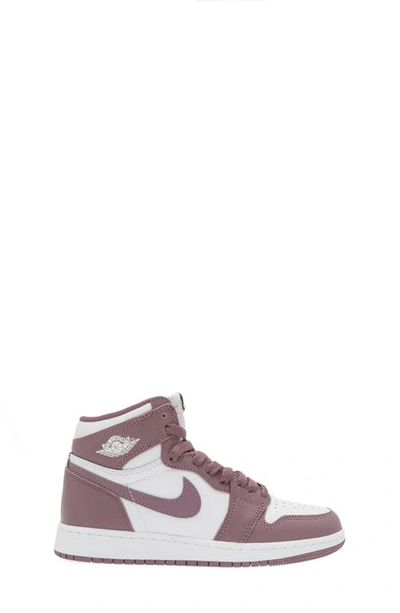 Shop Jordan Kids' Air  1 Retro High Basketball Shoe In White/ Sky Mauve/ White