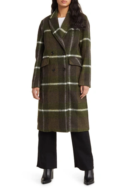 Bcbgmaxazria Double Breasted Coat In Green Brown Plaid ModeSens