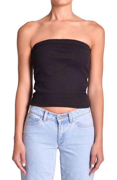 Shop Abrand Heather Strapless Rib Tube Top In Black