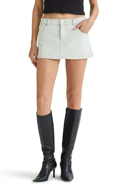 Shop Abrand 99 Low Rise Denim Miniskirt In Chalk