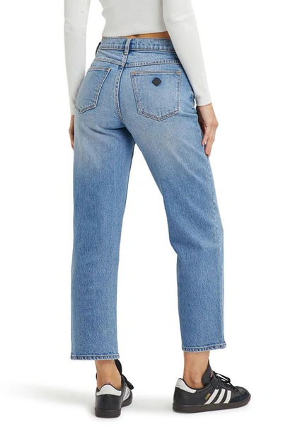 Shop Abrand '95 Felicia Mid Rise Straight Leg Ankle Jeans In Mid Vintage Blue