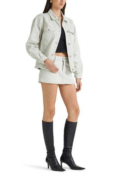 Shop Abrand 99 Low Rise Denim Miniskirt In Chalk