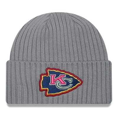 Shop New Era Gray Kansas City Chiefs Color Pack Multi Cuffed Knit Hat