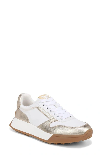 Shop Sam Edelman Layla Sneaker In Off White/ Molten Gold