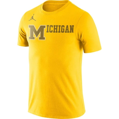 Shop Jordan Brand Maize Michigan Wolverines Basketball Retro 2-hit T-shirt