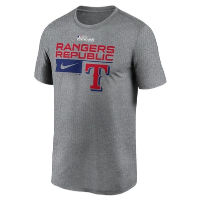 Shop Nike Heather Charcoal Texas Rangers 2023 Postseason Legend Performance T-shirt