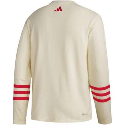 Shop Adidas Originals Adidas Cream Washington Capitals Aeroready Pullover Sweater
