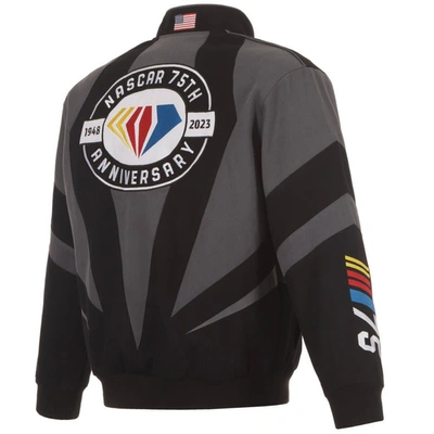 Shop Jh Design Black Nascar 75th Anniversary Twill Uniform Full-snap Jacket