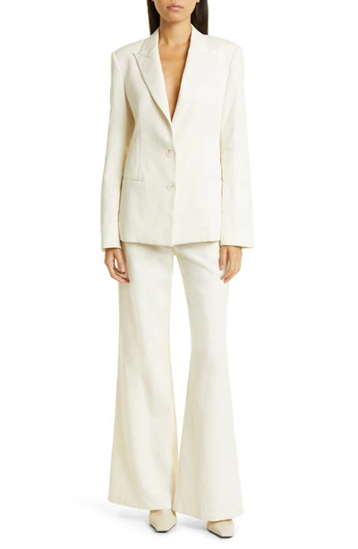 Twp The Howard Flat Front Flare Pants In Bone