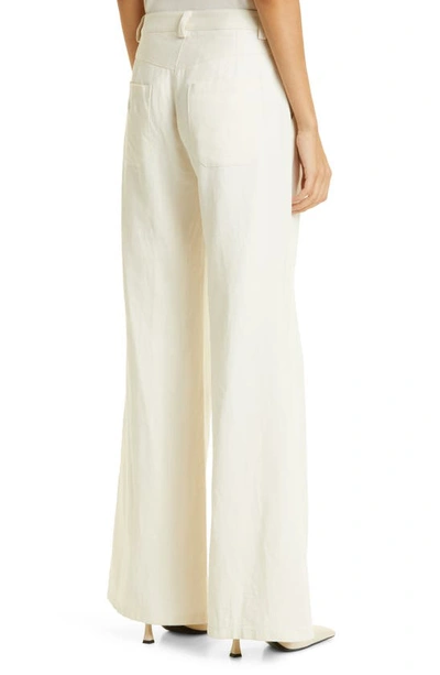 Twp The Howard Flat Front Flare Pants In Bone