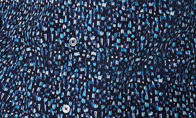 Shop Bugatchi Shaped Fit Print Stretch Cotton Button-up Shirt In Aqua