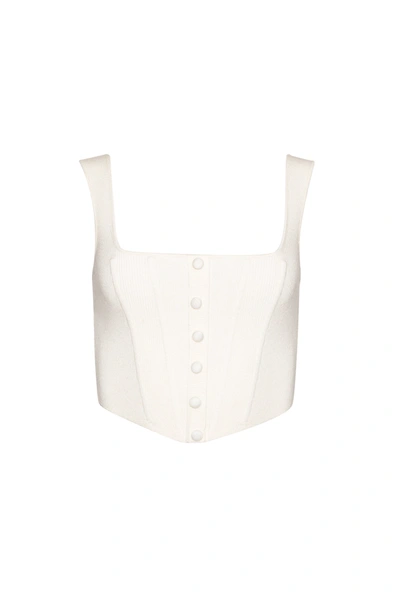 Shop Danielle Guizio Ny Knitted Corset In White