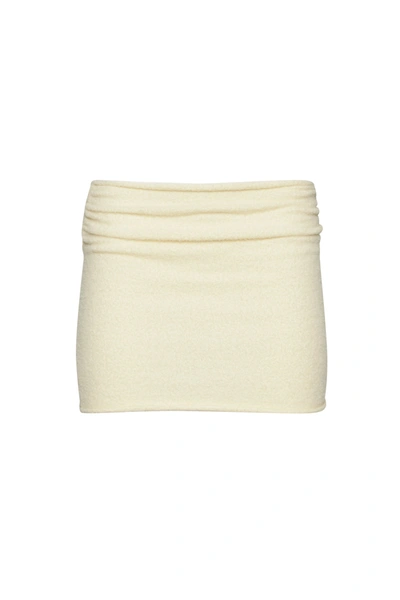 Shop Danielle Guizio Ny Sweet Knit Mini Skirt In Pale Yellow