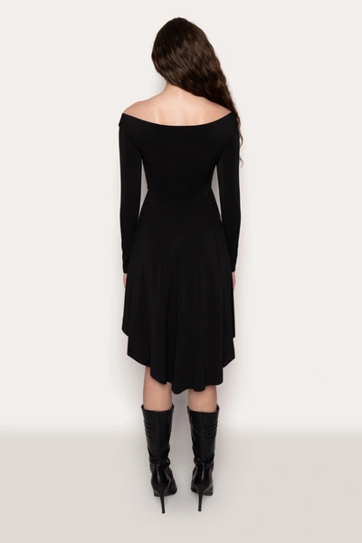 Shop Danielle Guizio Ny Sylvan Long Sleeve Jersey Dress In Black