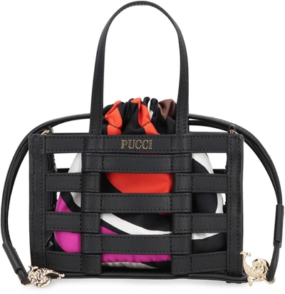 Shop Pucci Lido Leather Mini Bag In Black