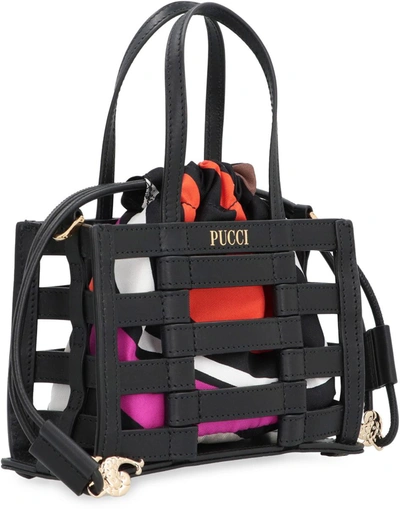 Shop Pucci Lido Leather Mini Bag In Black