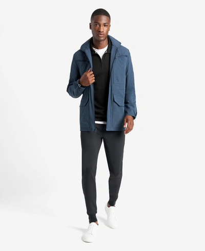 Kenneth Cole Quarter-zip Knit Pullover In Black