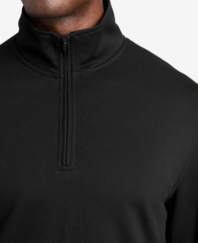 Kenneth Cole Quarter-zip Knit Pullover In Black